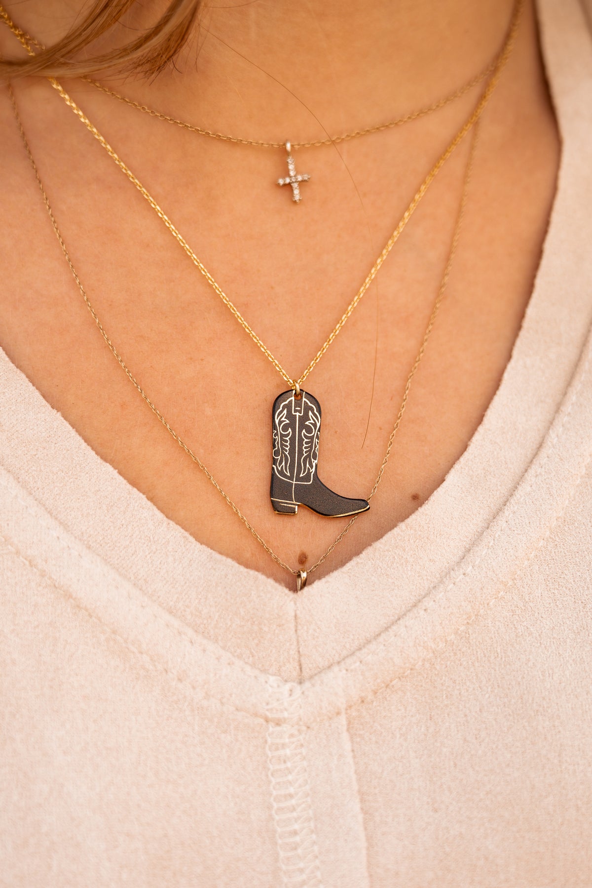 Cowboy Boot Charm Necklace