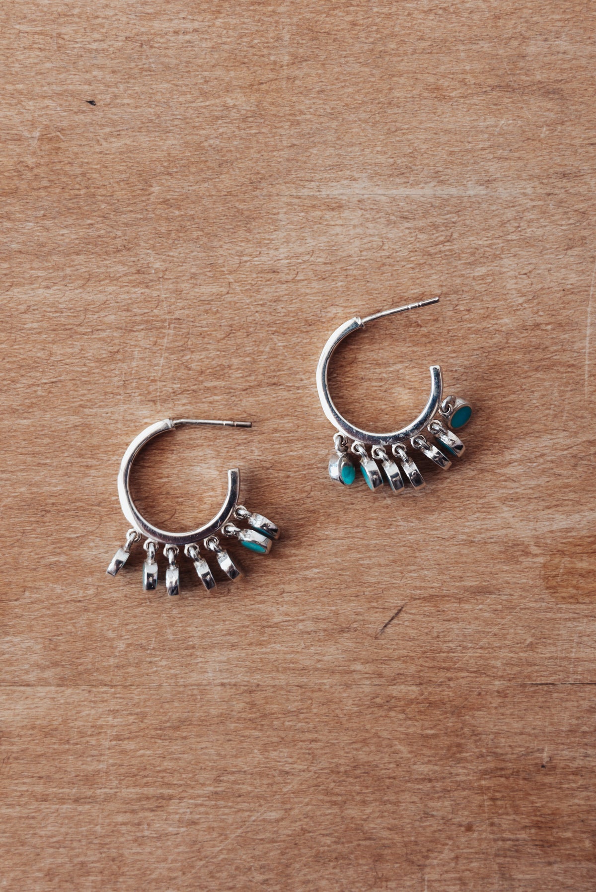 Sterling Silver Hoop and Dangle Earrings