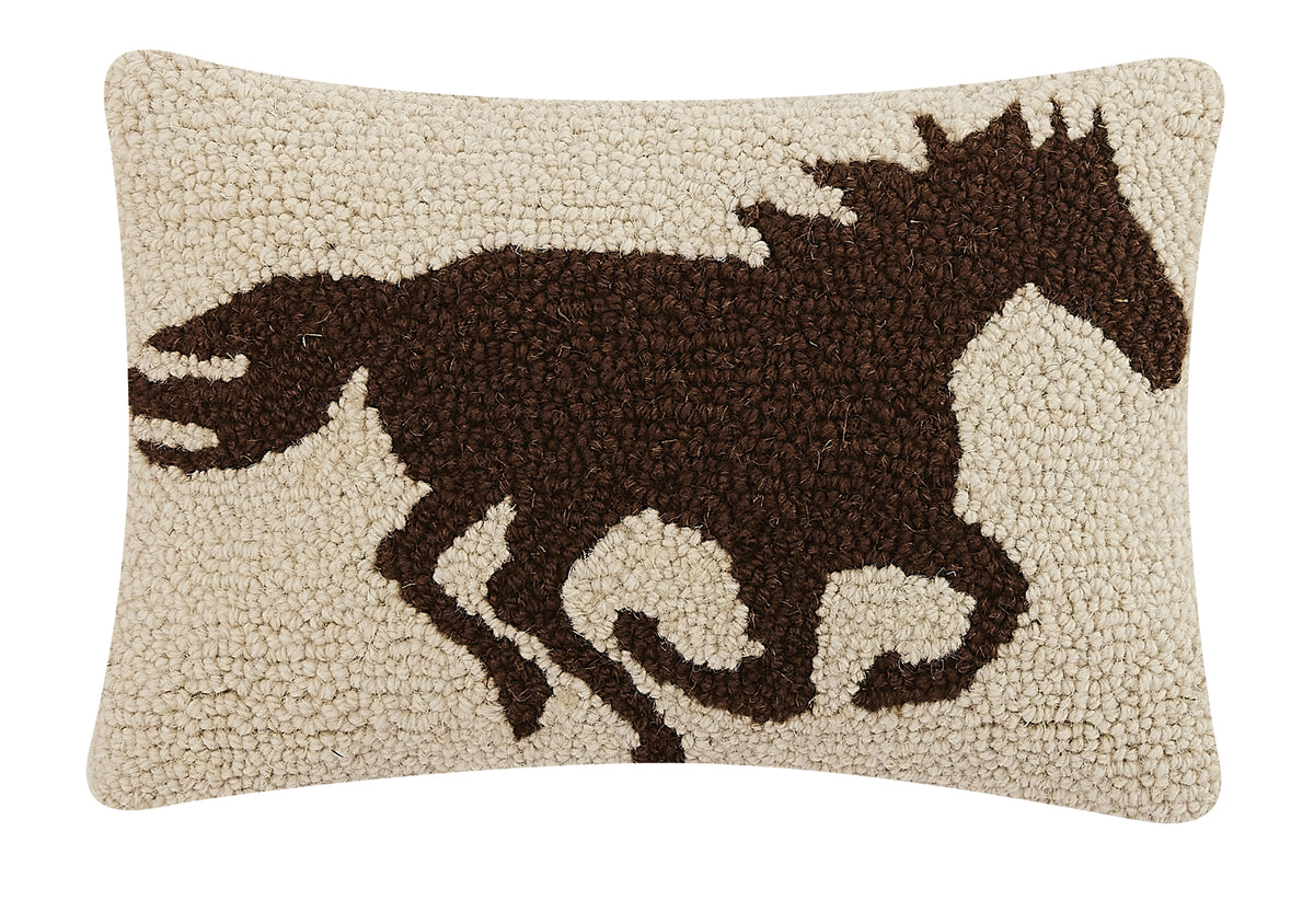 Racehorse Wool Hook Pillow