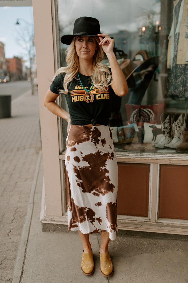 Women's Tagged cow print skirt - Cody and Sioux