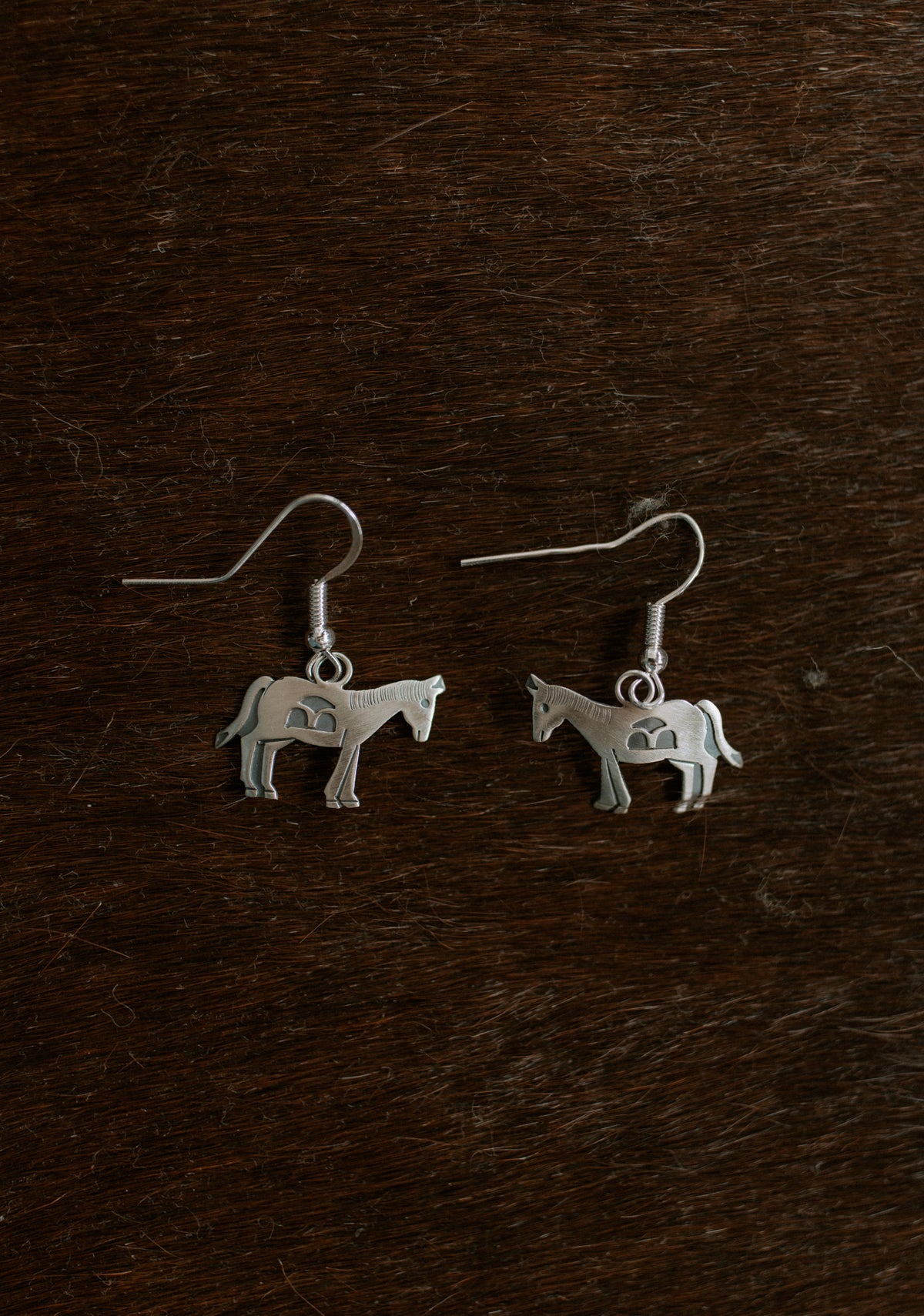 Silver Horse Pendant Earrings