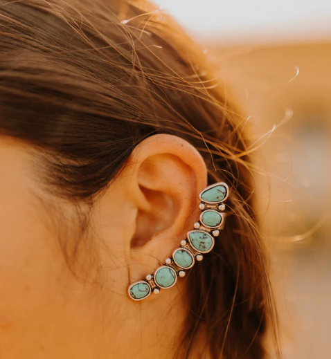 Turquoise ear 2025 climber earrings