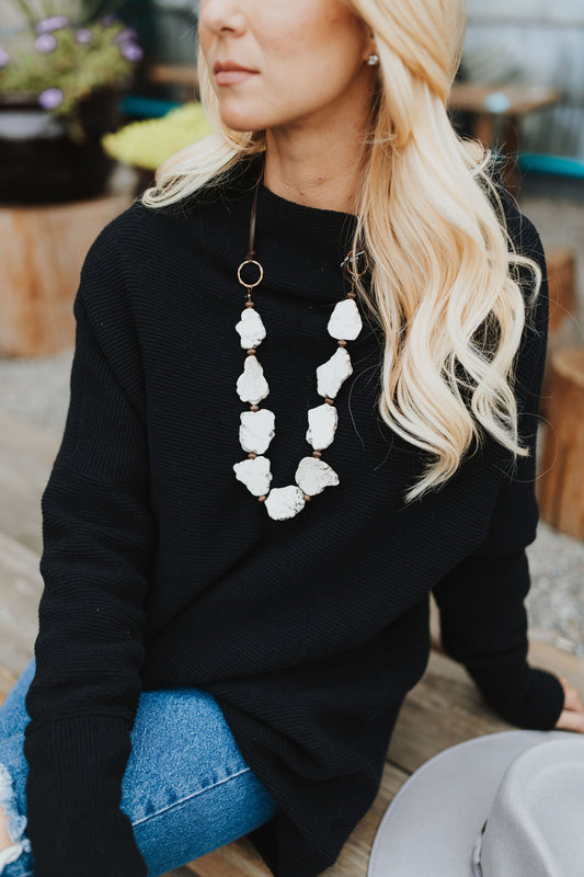 White Turquoise Slab Necklace