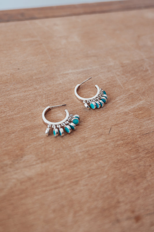 Sterling Silver Hoop and Dangle Earrings