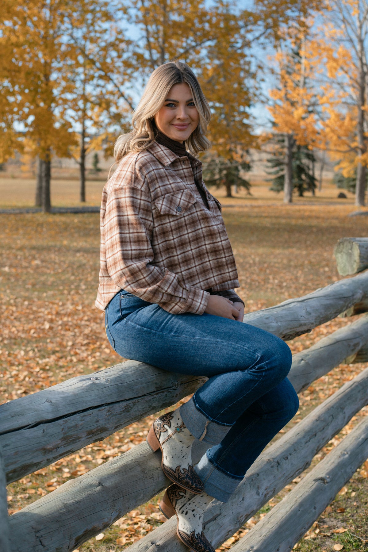 Heavy Plaid Cropped Jacket