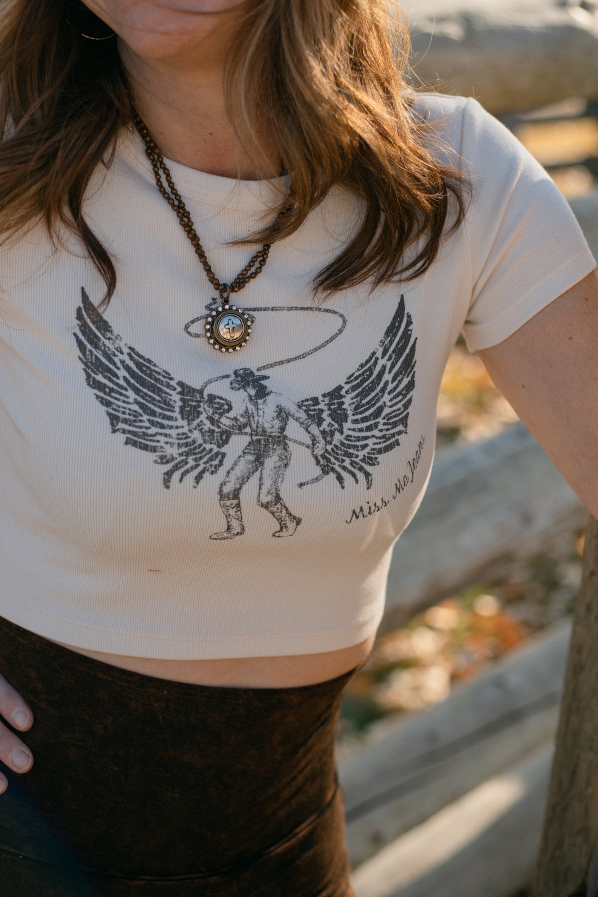 Cowboy Angel Cropped Graphic Tee