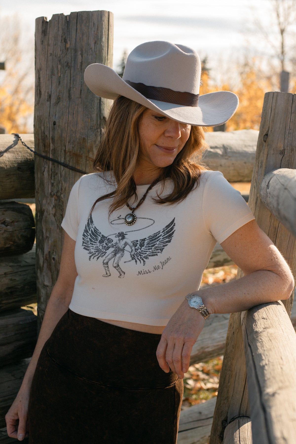 Cowboy Angel Cropped Graphic Tee