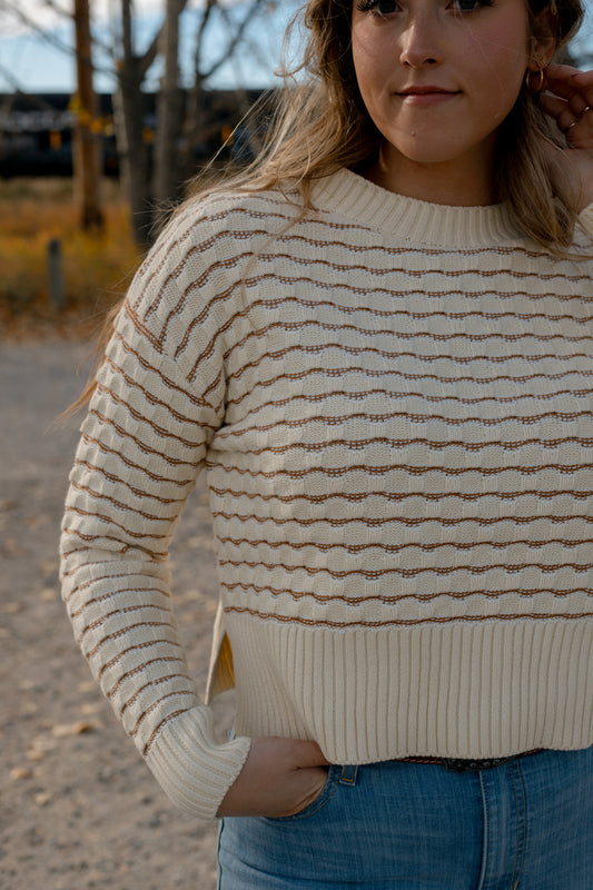 Taylor Striped Cable Knit Sweater