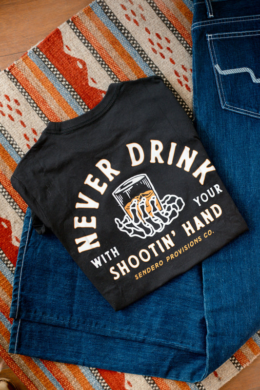 Shootin' Hand Tee - Sage & Vintage Black