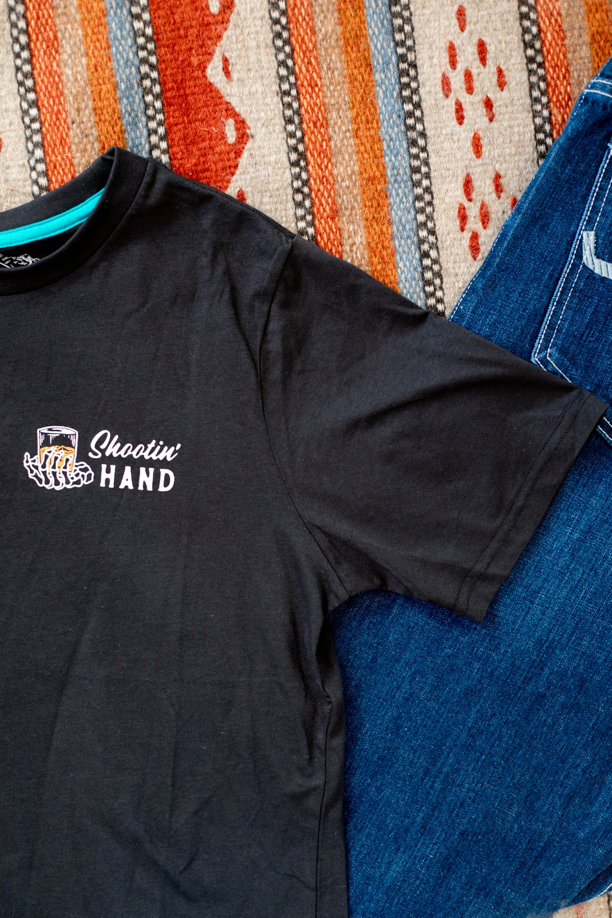 Shootin&#39; Hand Tee - Sage &amp; Vintage Black