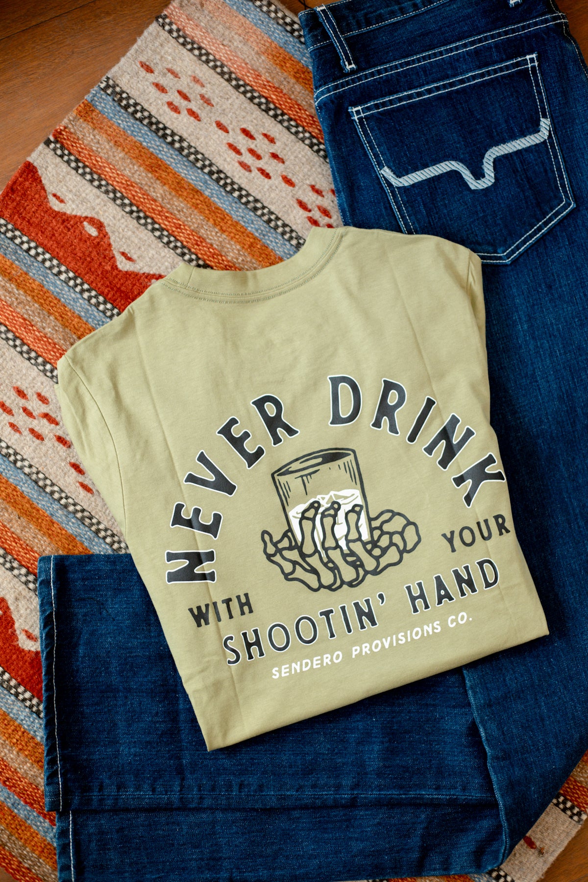 Shootin&#39; Hand Tee - Sage &amp; Vintage Black