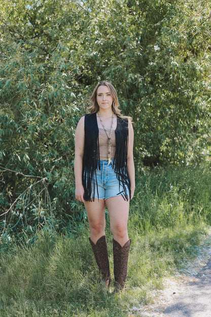 Western Layered Fringe Vest