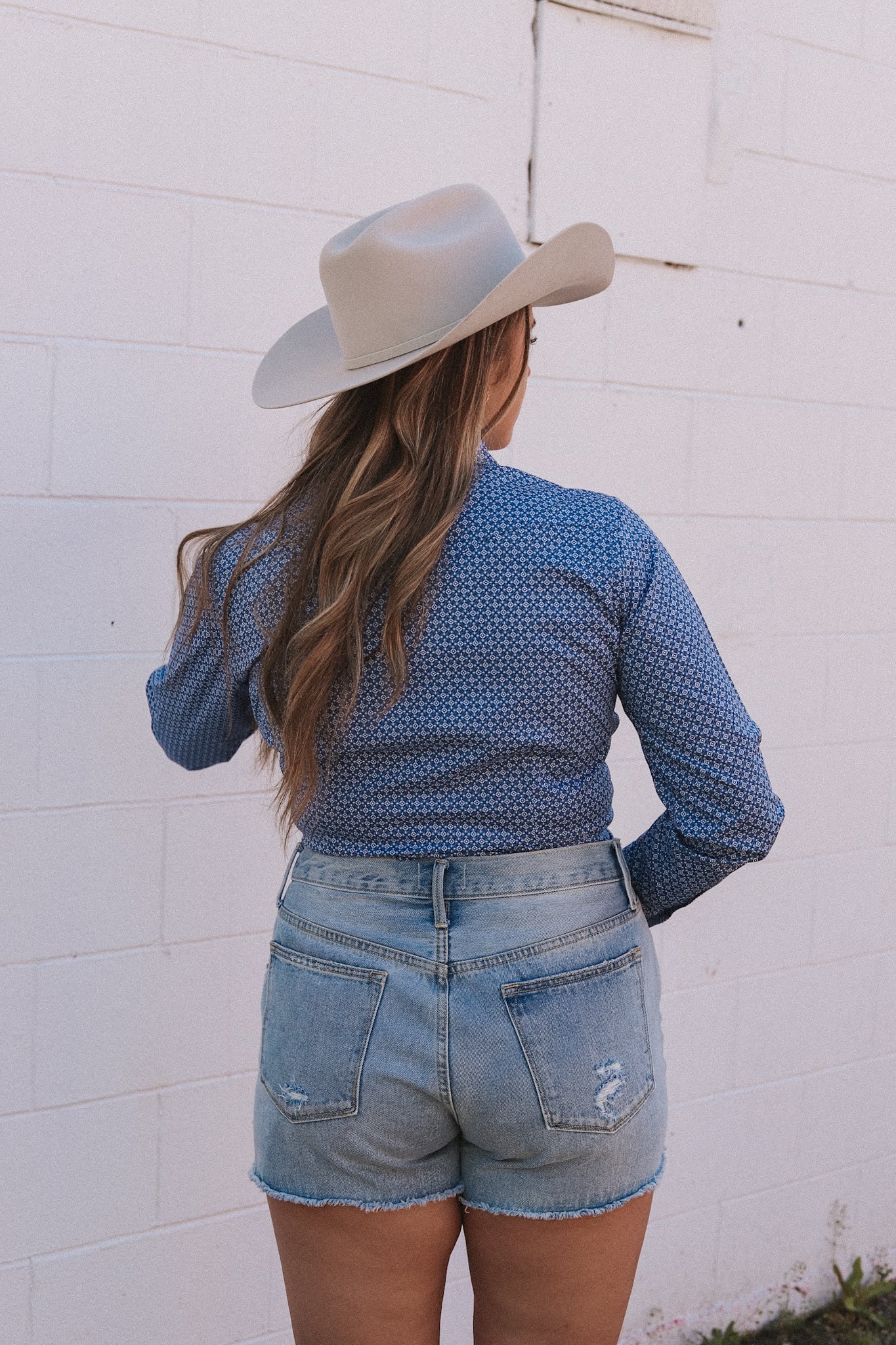 Blue Diamond Button Up