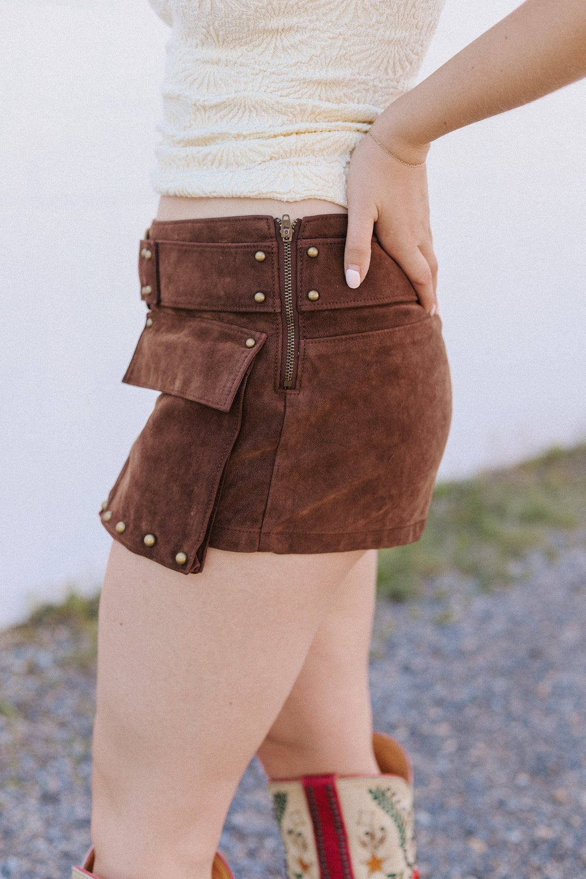 Suede Micro Mini Skort