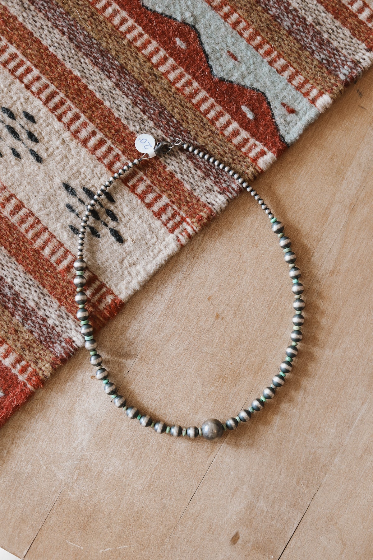 Navajo Pearl and Turquoise Necklace. - 20&quot;