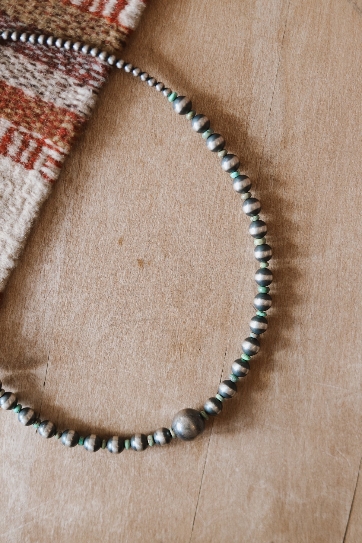 Navajo Pearl and Turquoise Necklace. - 20&quot;