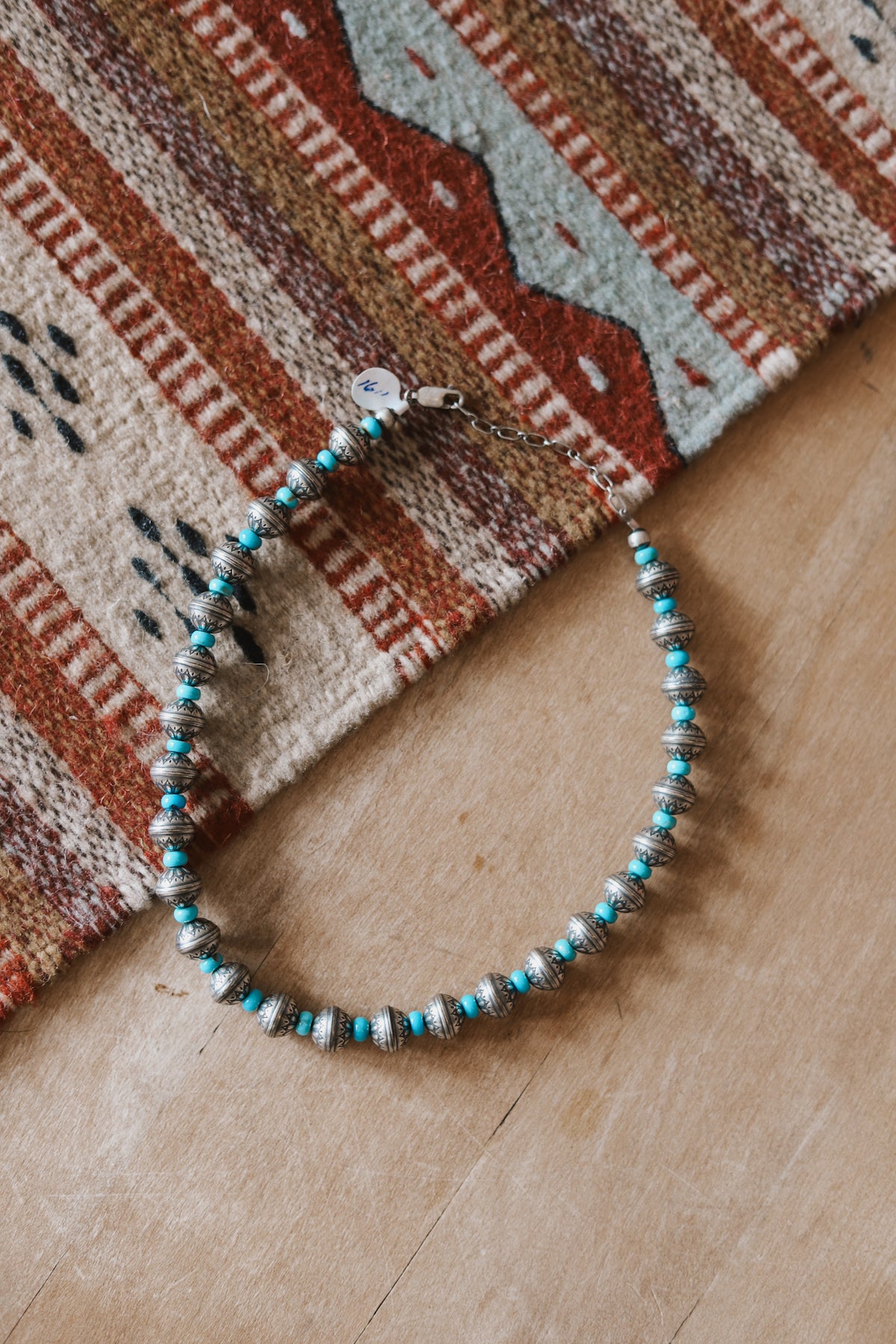 Navajo Pearl and Turquoise Necklace - 16&quot;