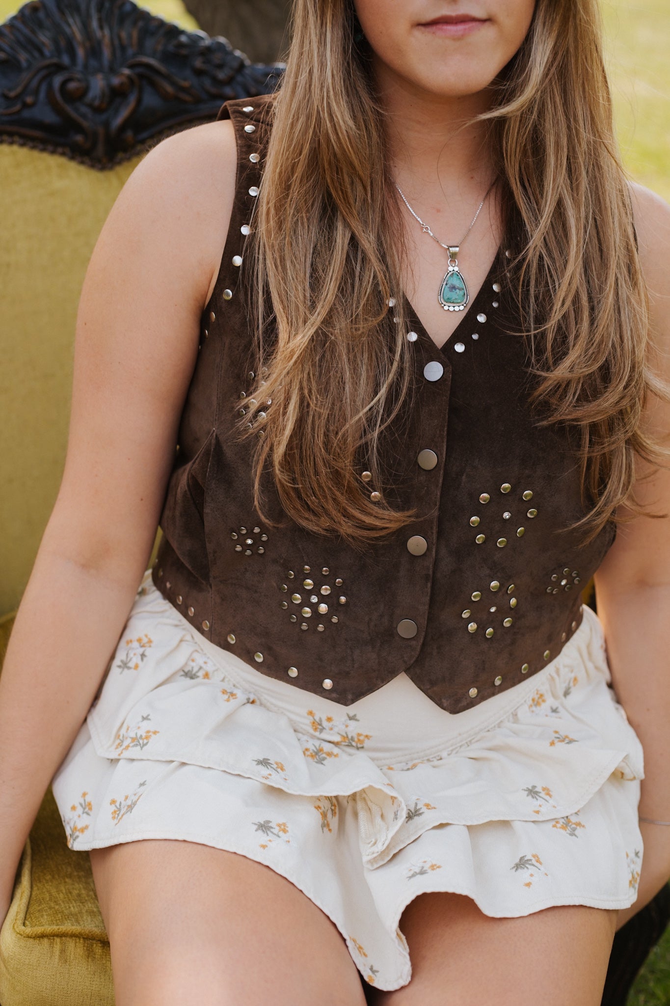 Suede Studded Vest