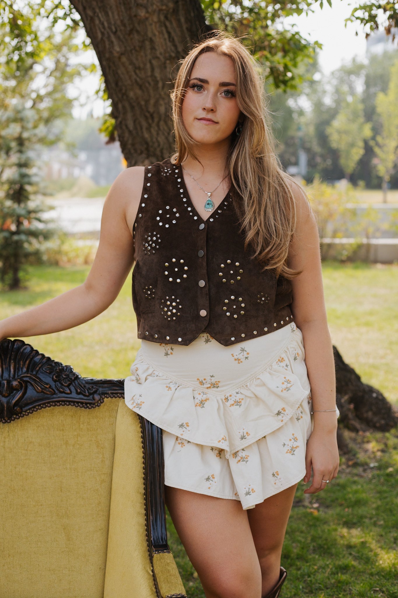 Suede Studded Vest