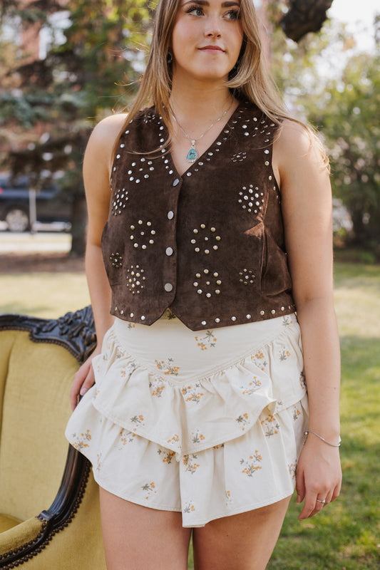 Suede Studded Vest