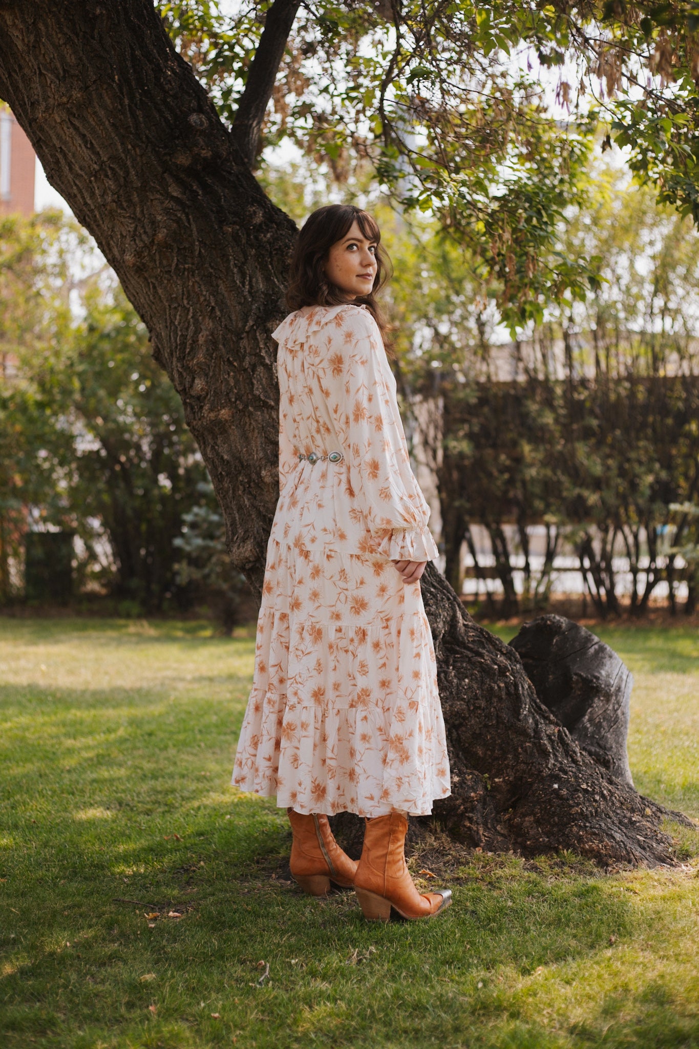 Dobby Floral Print Maxi Dress