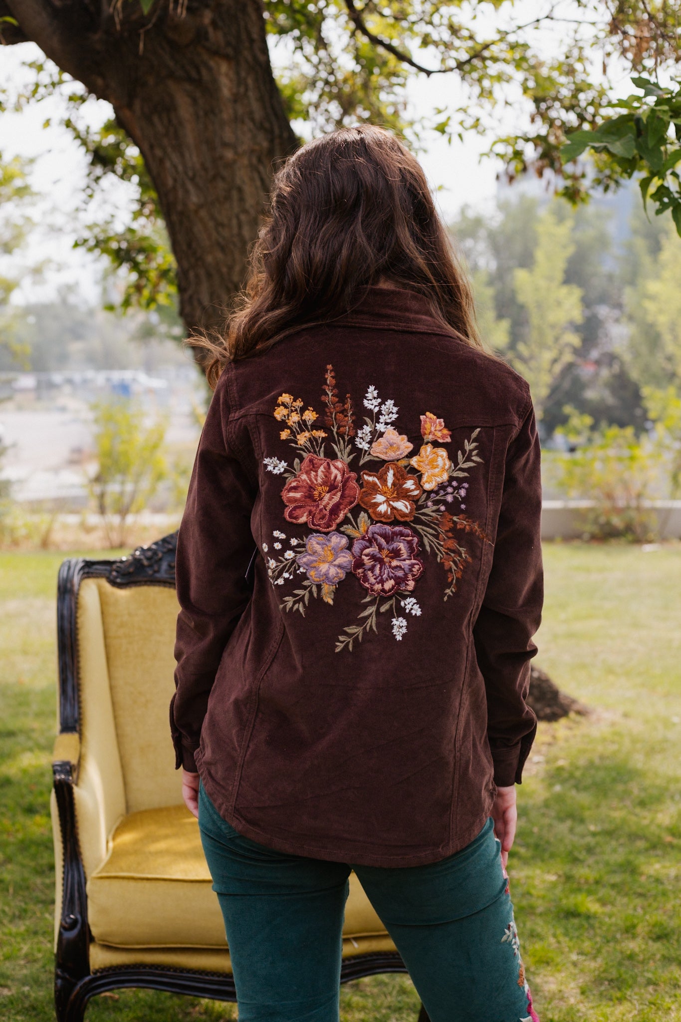 Shayna Shirt Jacket - Brown Wildflower