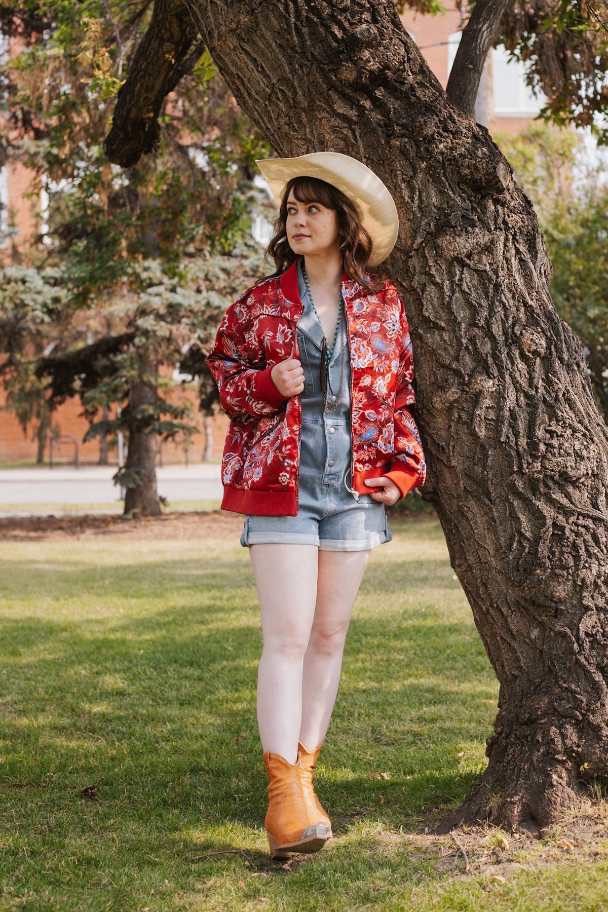 Ladies Floral Bomber