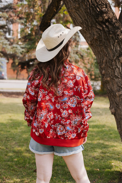 Ladies Floral Bomber