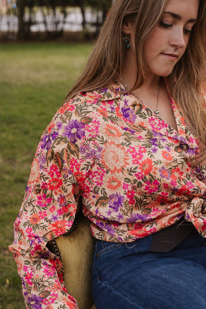 Satin Floral Blouse