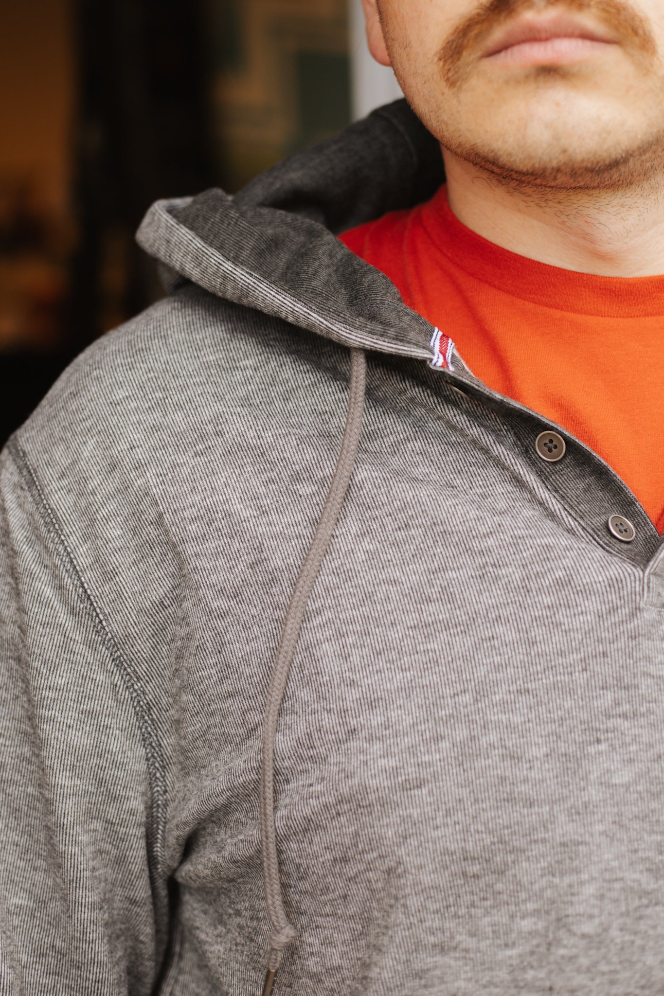 Heathered Henley Hoodie