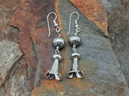 Silver Squash Blossom Earrings