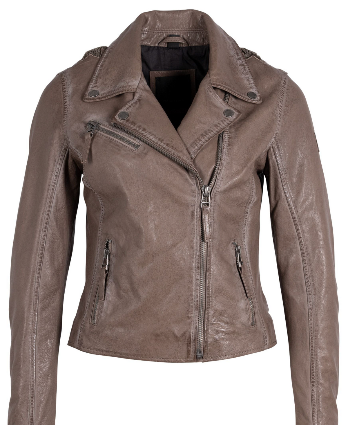 Christy Leather Jacket - Cozy Taupe