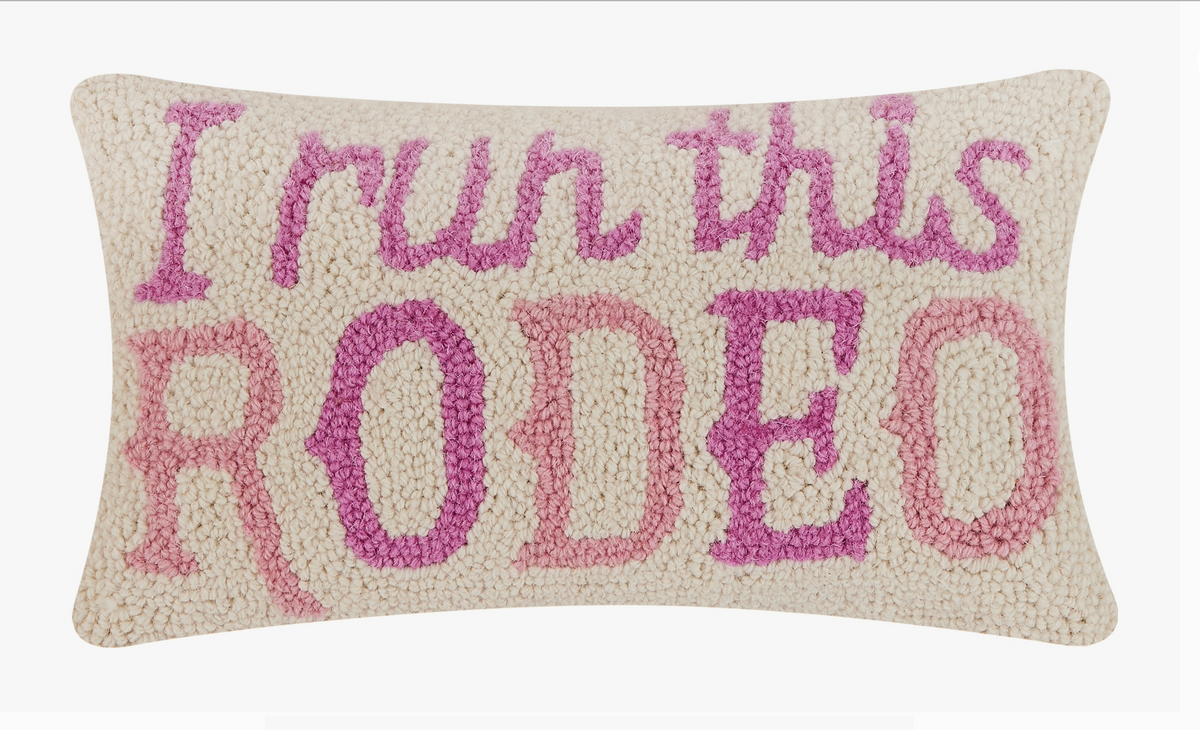 I Run This Rodeo Wool Hook Pillow