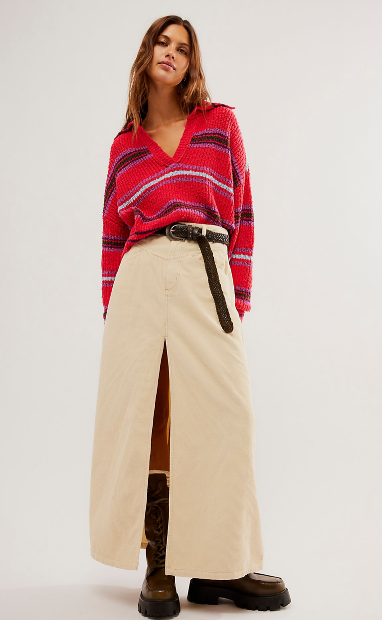 Come As You Are Cord Maxi Skirt
