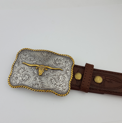 Longhorn Leather Belt