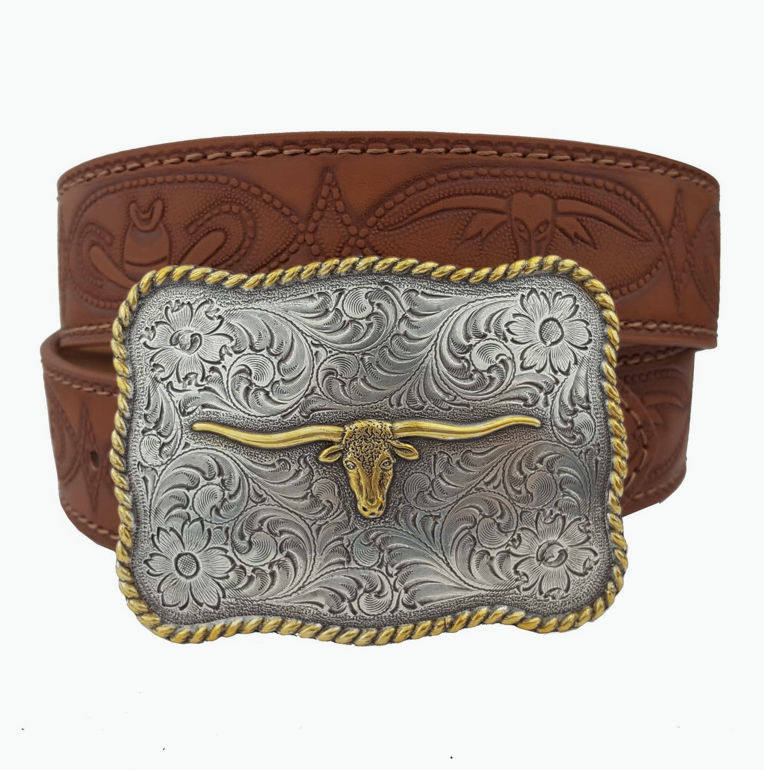 Longhorn Leather Belt