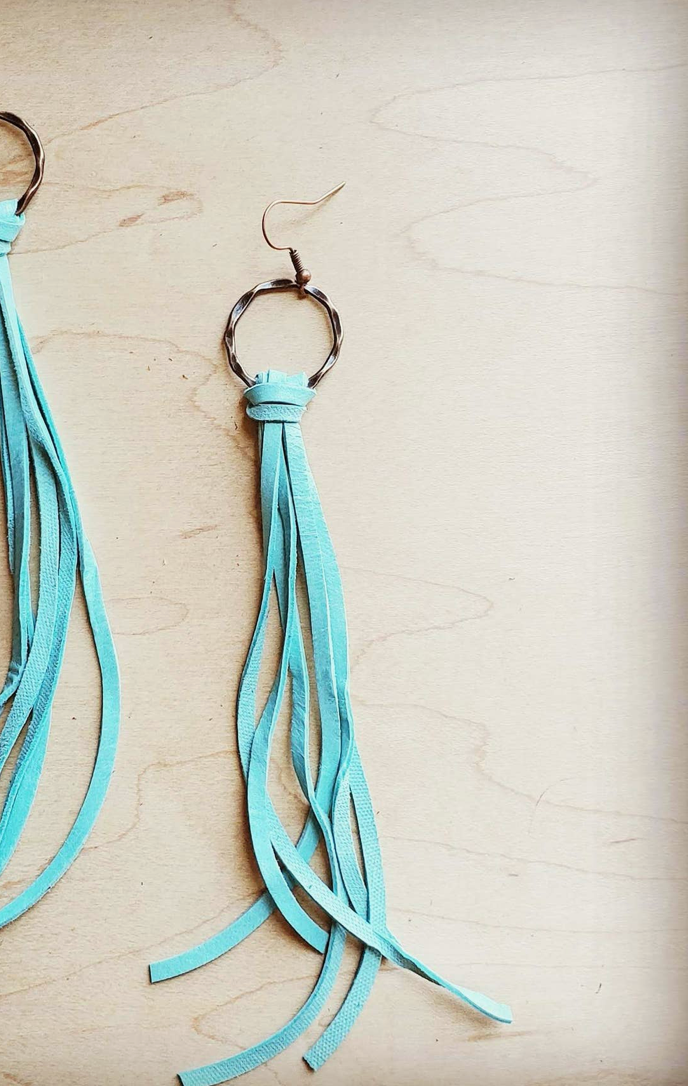 Deer Skin Leather Tassel Earrings