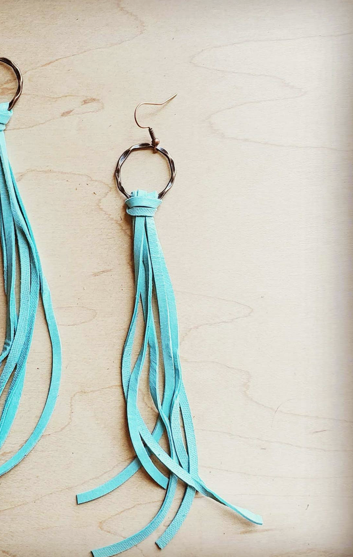 Deer Skin Leather Tassel Earrings Cody and Sioux