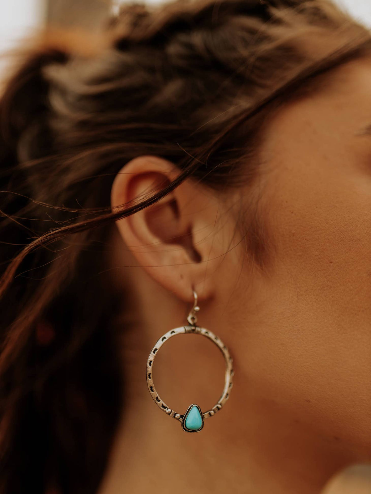 Turquoise Drop Bangle Earring