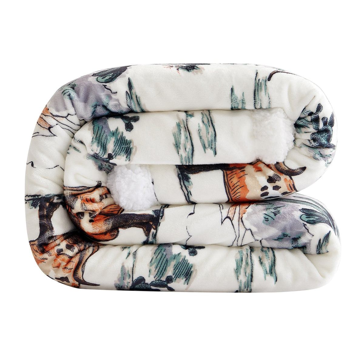 Ranch Life Western Toile Sherpa Throw