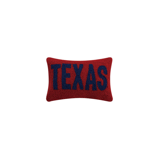 Texas Red/Navy Wool Hook Pillow