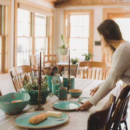 Patina Turquoise Ceramic Dinner Set