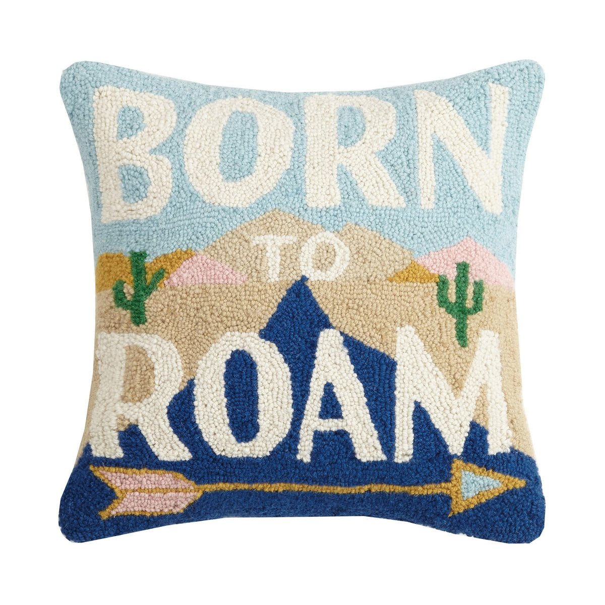 Born To Roam Wool Hook Pillow