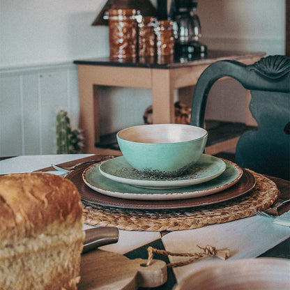 Patina Turquoise Ceramic Dinner Set