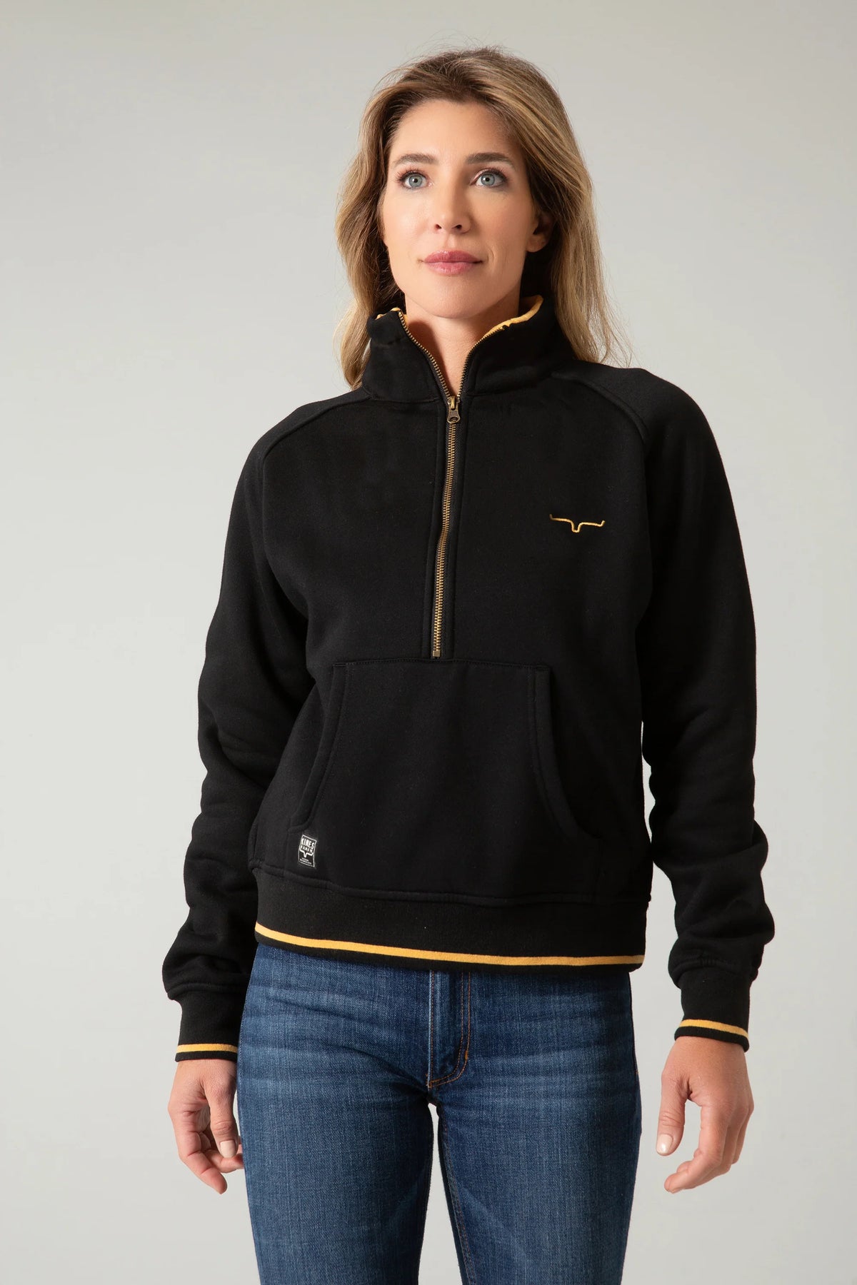 Malta Cropped Quarter Zip Sweatshirt