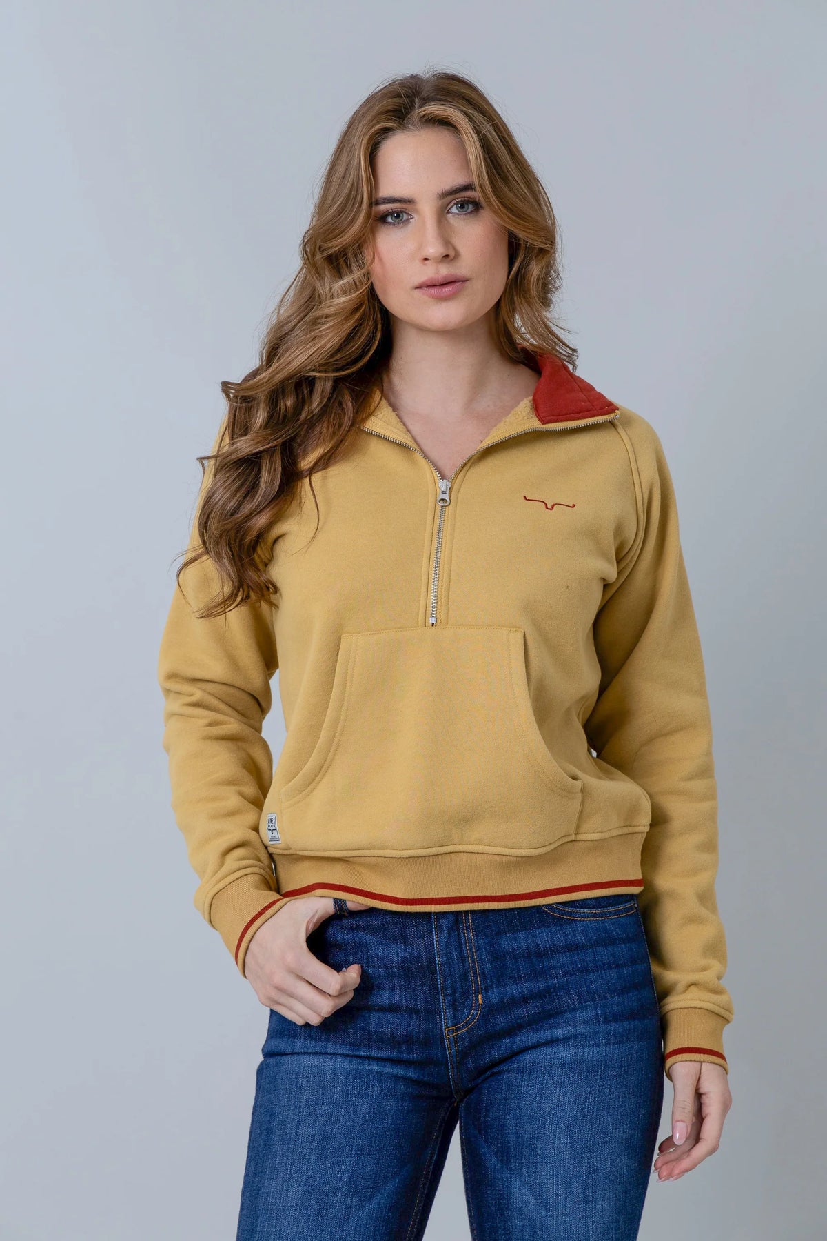 Malta Cropped Quarter Zip Sweatshirt