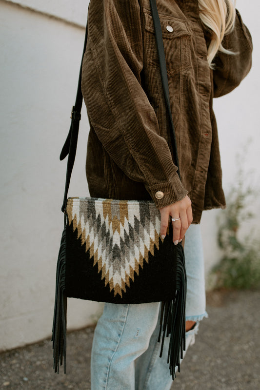 Golden Diamond Fringe Bag
