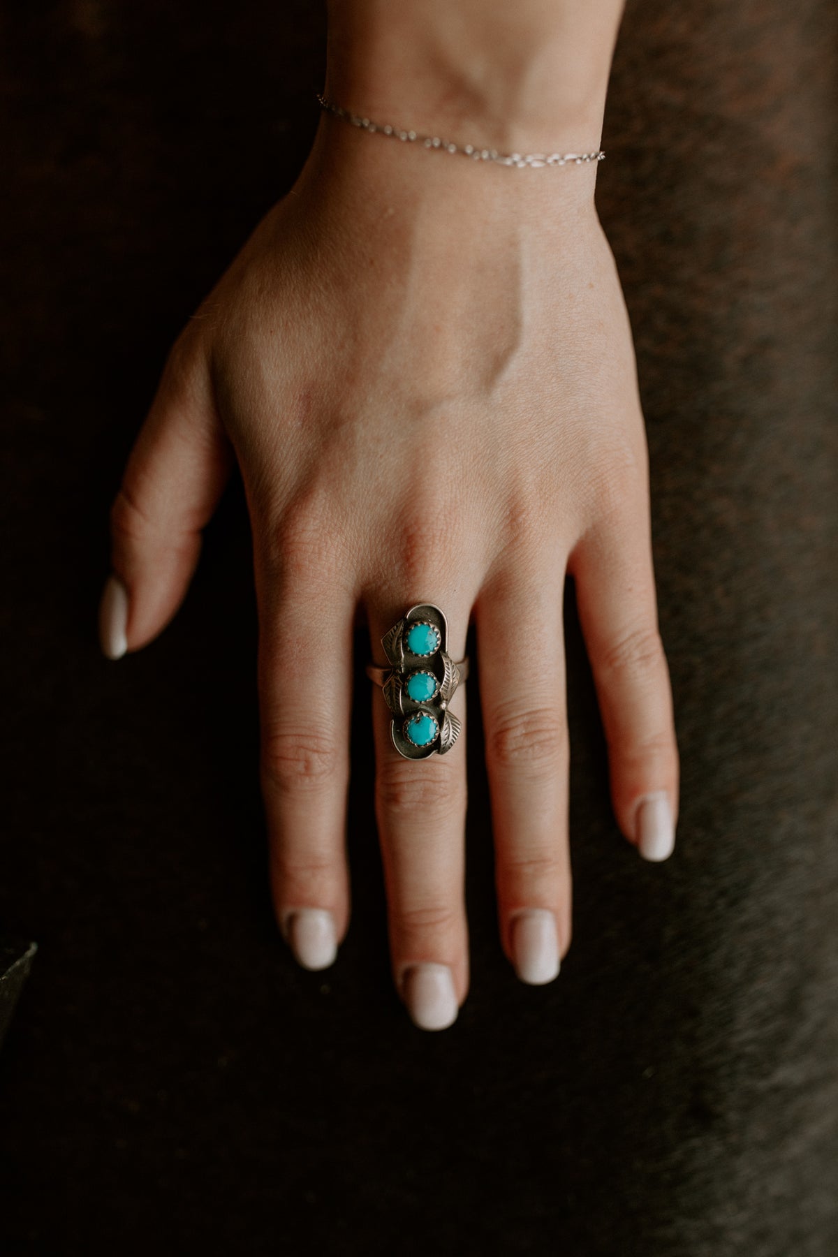 Vintage Turquoise Ring - Size 6.5