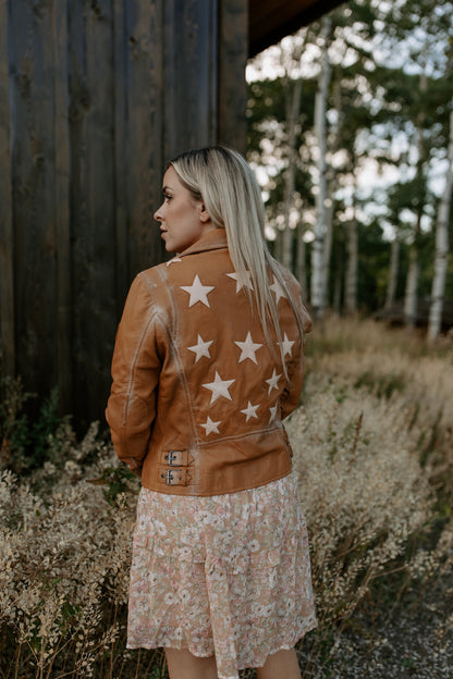 Christy Leather Jacket - Red