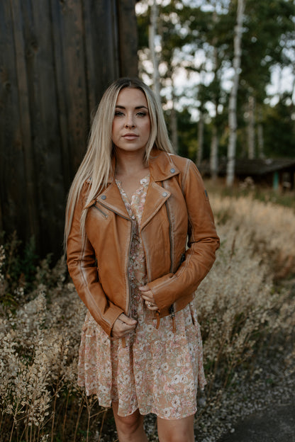 Christy Leather Jacket - Red